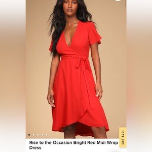 Lulus Rise to the Occassion dress in red